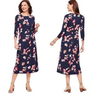 Talbots Jersey Midi Floral Dress Size 2P